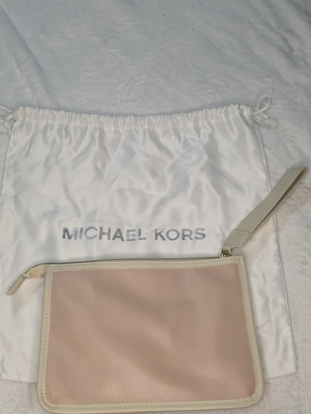 Michael Kors Pink and Cream Leather Wristlet Clutch - Picture 2 of 3